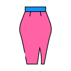 pencil skirt line icon vector. pencil skirt sign. isolated symbol illustration