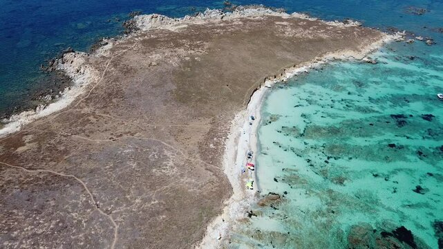 Sardinia Isola di Mal di Ventre aerial shot of beautiful sea