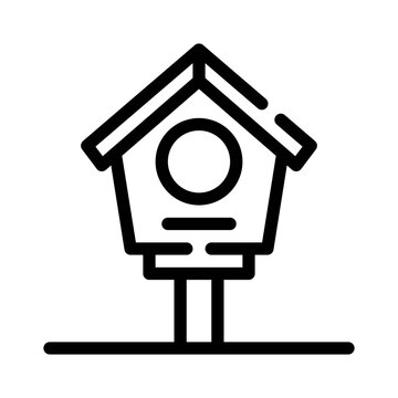 recommend clip art: Birdhouse line icon