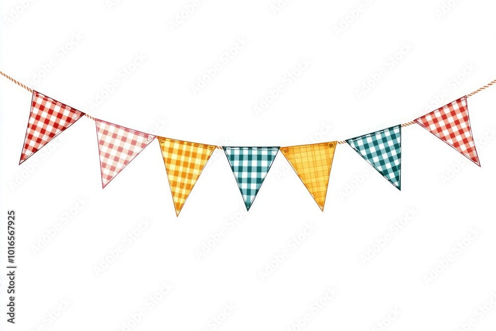 Aufkleber Flags on a string, various colors and patterns.