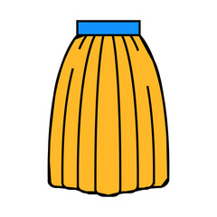 gathered skirt line icon vector. gathered skirt sign. isolated symbol illustration