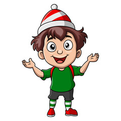 Cute boy wearing costume clown