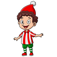 Cute boy wearing costume clown