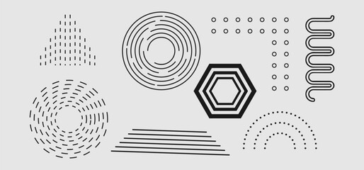 Geometric Abstract Line Art Shapes and Patterns Collection

