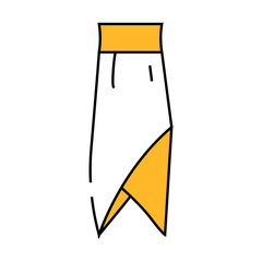 asymmetrical skirt line icon vector. asymmetrical skirt sign. isolated symbol illustration