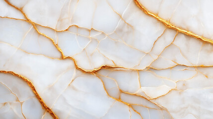 Fototapeta premium Close-up of white marble texture with gold veins, showcasing natural stone patterns and luxurious contrast with intricate details.