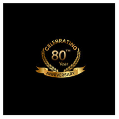 a black banner that says ' 80 years anniversary