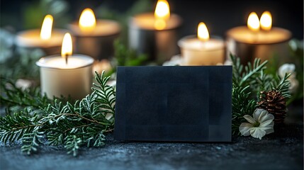 Memorial flyer design with soft floral illustrations and remembrance message