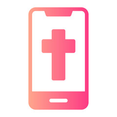 Obraz premium christian cross gradient icon