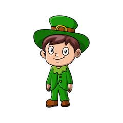 Cute boy wearing costume leprechaun