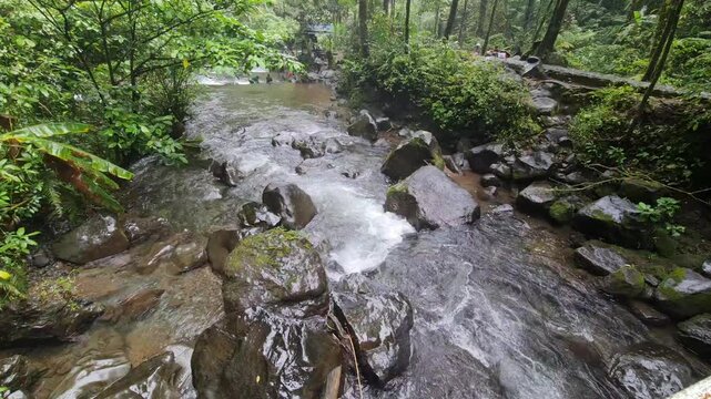 The strong flow of river water originates from Curug Saweri in the Situ Gunung natural tourist area, which is in Kadudampit District, Sukabumi Regency. In ancient times Sawer Waterfall was known as a 