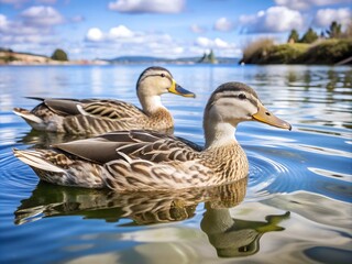 Fototapeta premium ducks in a lake