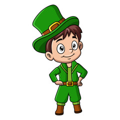 Cute boy wearing costume leprechaun