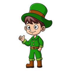 Cute boy wearing costume leprechaun