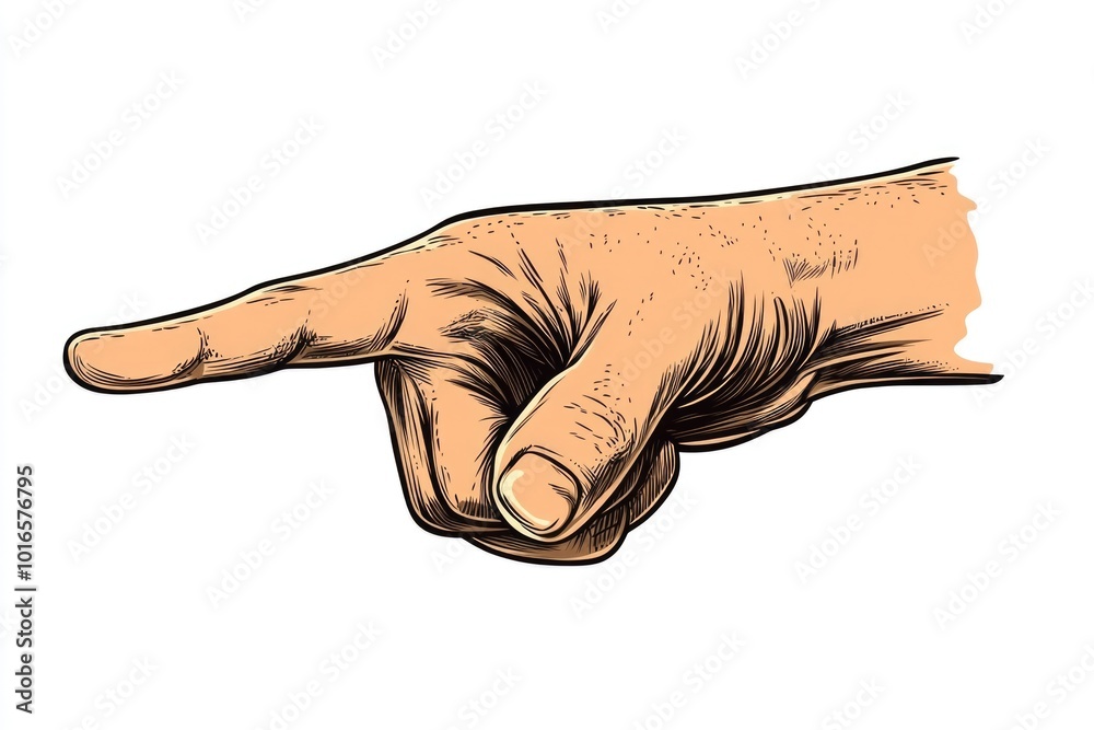 Poster a hand pointing to something, perfect for indicating directions or highlighting important informatio