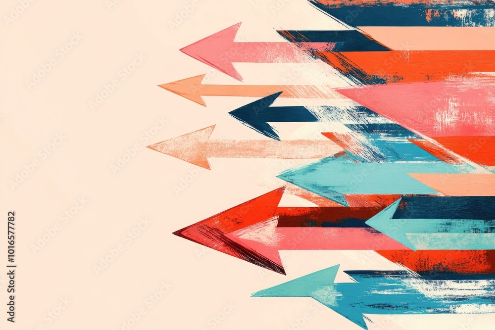 Poster a collection of arrows pointing in various directions, great for illustrating diversity and options.