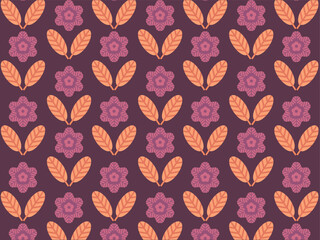 Art & Illustration geometric flower and leaf pattern.