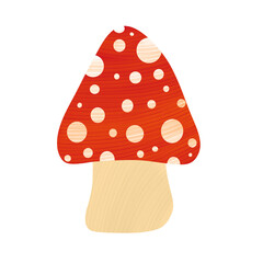 Illustration of a red mushroom. Illustration of a mushroom with a cute shape 