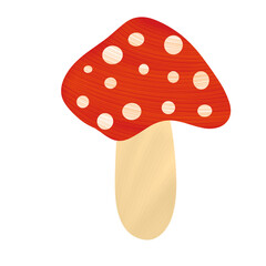 Illustration of a red mushroom. Illustration of a mushroom with a cute shape 