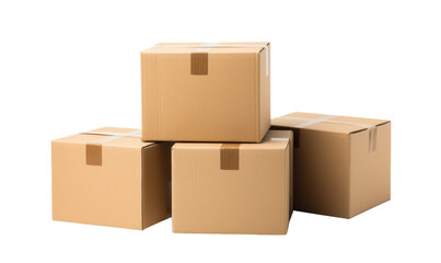 A stack of cardboard boxes with a white background