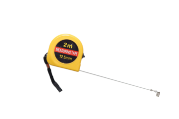 Yellow Measuring Tape with 2m Length on transparent png background