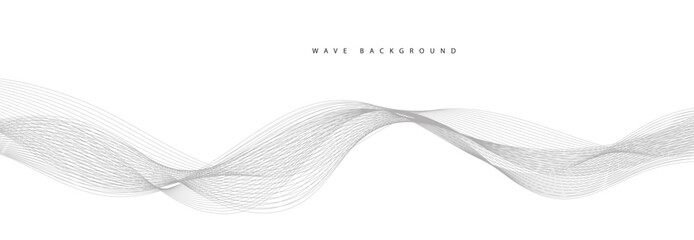 Lines for the Background. Black Stripes on a White Background. Curved Wavy Line, Smooth Stripe.