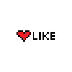 like 8 bit icon heart Pixel art 8-bit for game