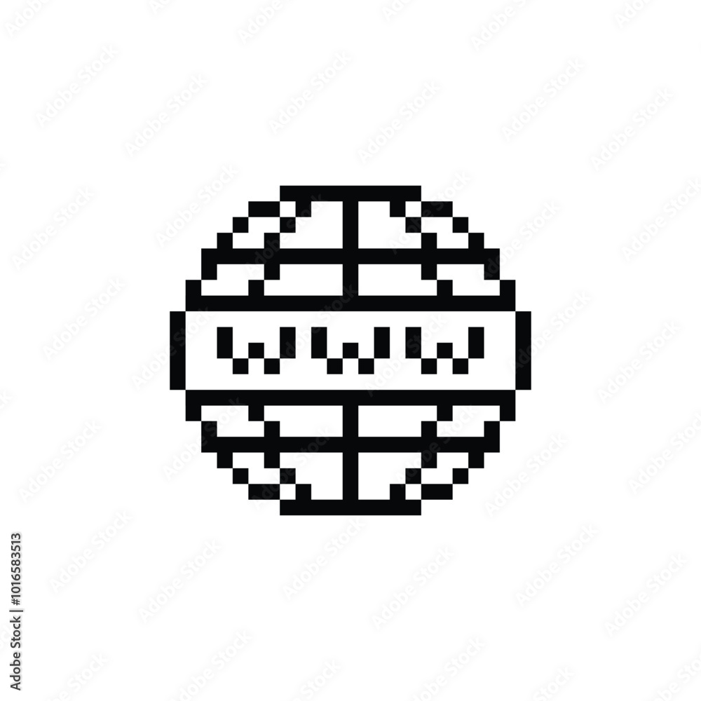 Wall mural www 8 bit icon website internet pixel art 8-bit for game