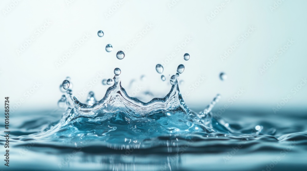 Aufkleber a close-up of water droplets splashing on a surface, creating ripples and showcasing the beauty of l
