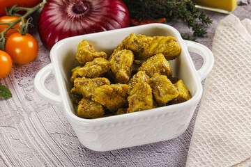 Indian cuisine curry chicken fillet