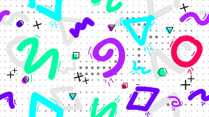 Vector illustration. Colorful dotted seamless texture on blue background. Design for texture, background, wallpaper, poster, banner, album, cover.