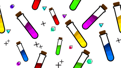 Vector illustration. Set of bottles pattern. School pattern design. Design for background, wallpaper, poster, banner, album, cover.