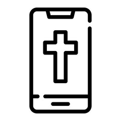 Fototapeta premium christian cross line icon