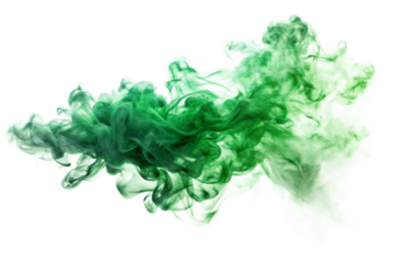 green smoke on white background