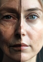 Fototapeta premium Aging concept. Comparison of young and old. 