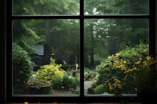 Fototapeta Window outdoors nature plant.