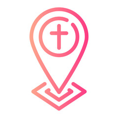 Obraz premium church location gradient icon