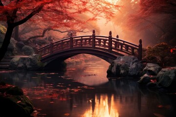 Japanese garden style architecture landscape outdoors.