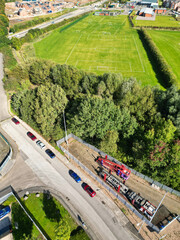 High Angle Footage of Nottingham City of East Midlands Region of England, United Kingdom. October...
