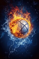 Fototapeta premium Fire & Water Soccer Ball.