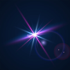 Beams of bright light shining on black background. White and golden beams of bright light shining on black background