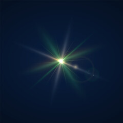 Beams of bright light shining on black background. White and golden beams of bright light shining on black background
