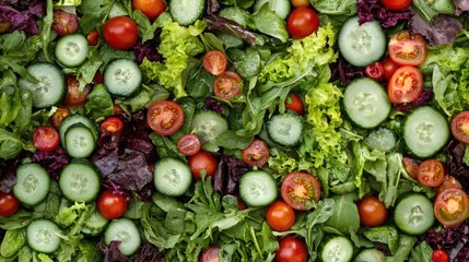 Fresh Salad Mix of Greens and Vegetables
