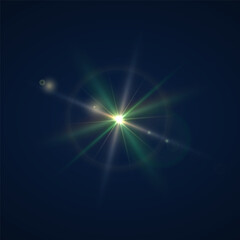 Beams of bright light shining on black background. White and golden beams of bright light shining on black background