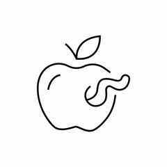 apple worm icon sign vector