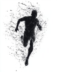 Obraz premium Water Runner Silhouette.