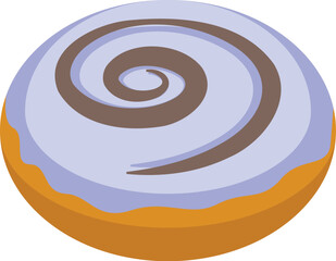 Blueberry cheesecake donut with swirl icing is waiting to be eaten