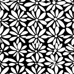 Obraz premium Minimal Hand-Drawn Flower Line Art on Black Background