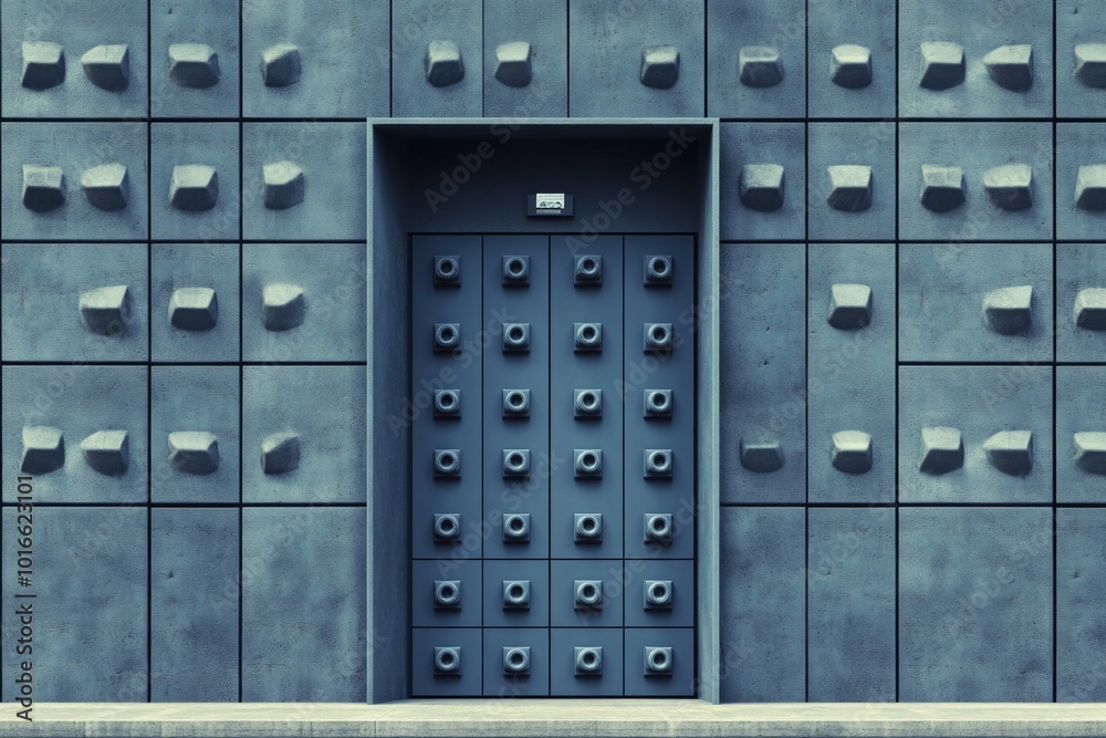 Poster a door with multiple knobs, suitable for use in illustrations or designs.