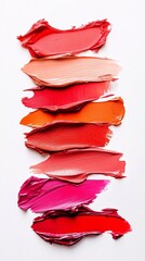 Fototapeta premium Colorful paint swatches on white background.